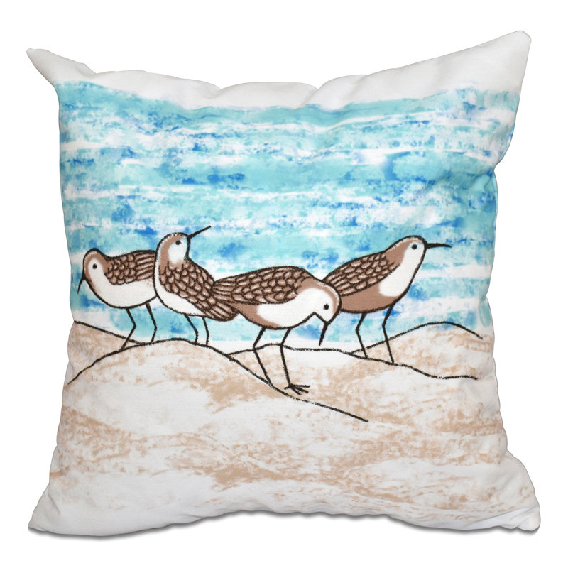 Beach Vacation Square Pillow Cover & Insert, 20"x20", Taupe