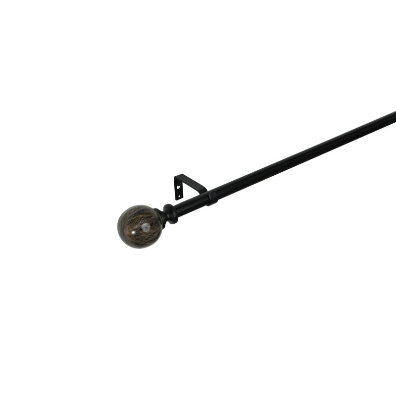 Tringle à rideaux simple réglable en acier inoxydable brun 0,75 po, 66” – 120”