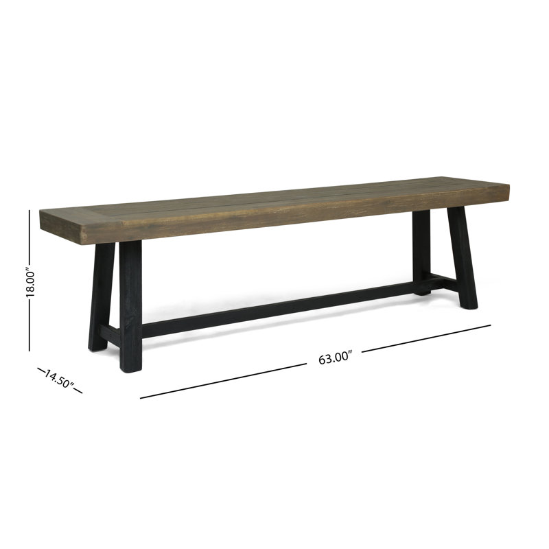 Bedgood 2 - Person Acacia Wood Patio Dining Set with Rectangular Table, Gray