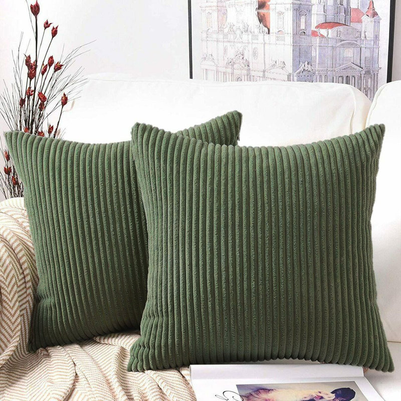 Cotton Square Cushion, Green