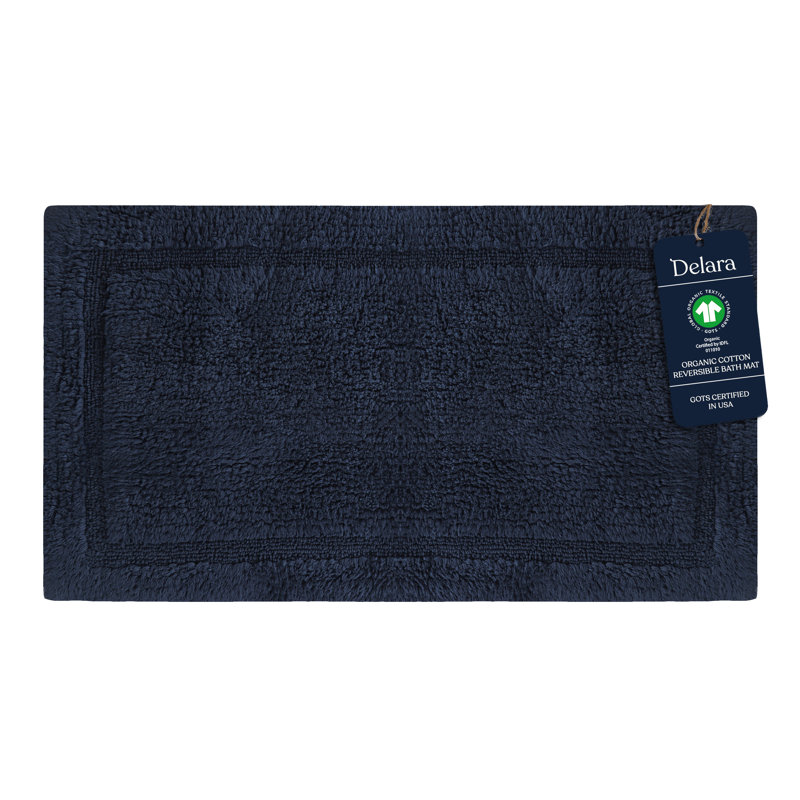  Tapis de bain réversible en coton biologique - 3000 g / m², certifié GOTS, ultra épais et super absorbant | Tapis de salle de bain doux, moelleux et à séchage rapide