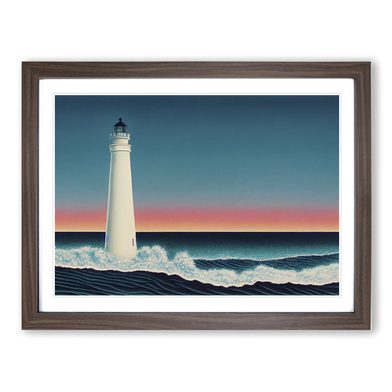 Special Lighthouse - Framed Print, 46cm H x 64cm W, Walnut Frame