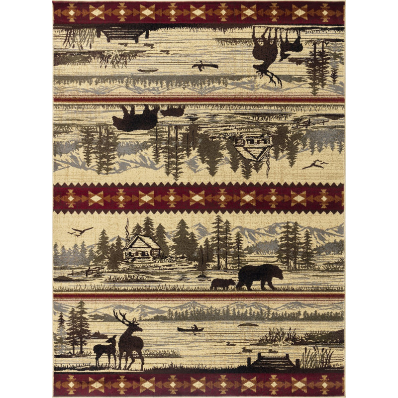 2 ft. 7 in. x 7 ft. 3 in. Lodge Area Rug, Runner 7'3" x 2'7"