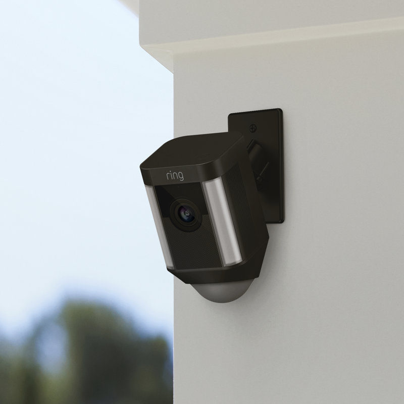 LED Hardwired Video Enabled Outdoor Security Spot Light with Motion Sensor, Black