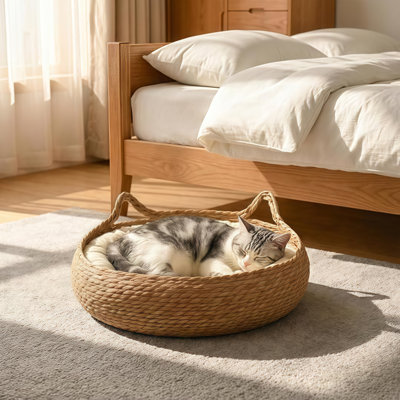 Lit rond en forme de quenouille pour chat Cat Ear 18,1 x 5,9 pouces