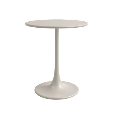Brogel Bistro 24" Round Steel Dining Table and Pedestal Base for Indoors or Outdoors