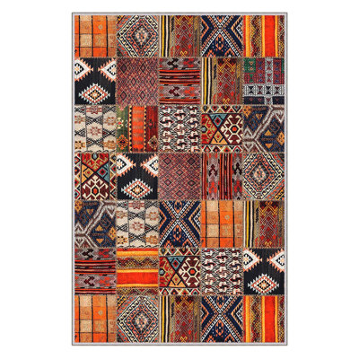 Stylish Hall Carpet Runner, 2.6 x 6.6 Feet | 100% Polyester, 650 g/m², 0.3 in Pile Height | Antibacterial & Non-Slip PVC Dot Underside | Machine Washable, Durable 3D Digital Print | Perfect for Home Décor