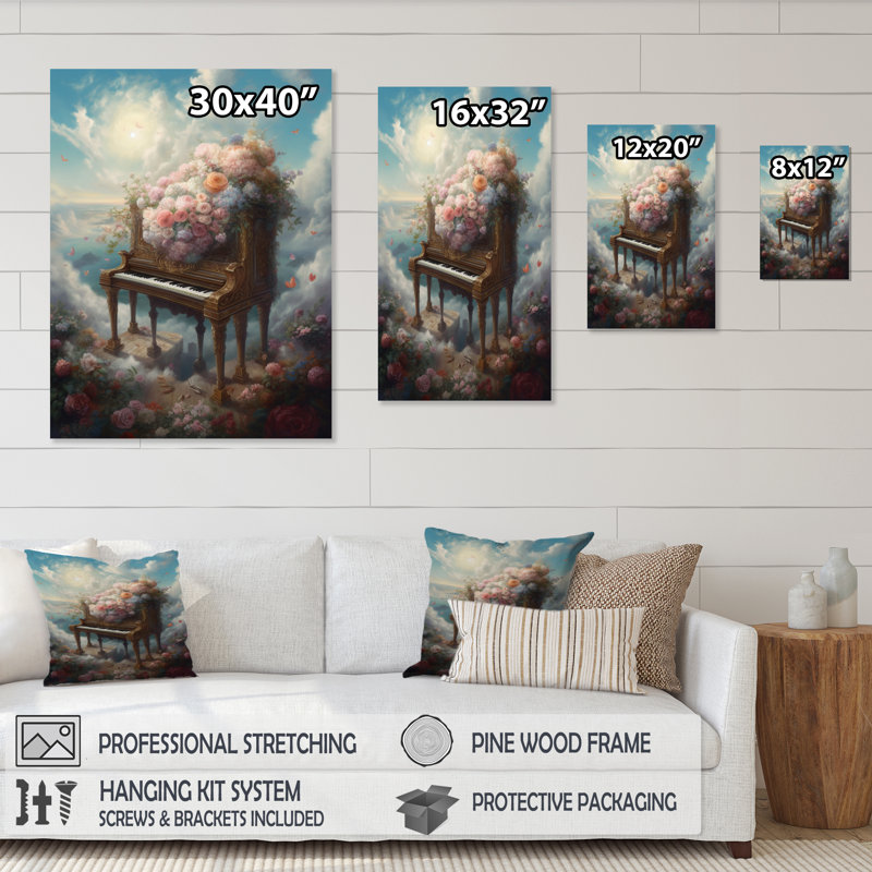 Floral Floral in Heaven III - impression, H 32 po x l 24 po x P 1 po, Cadre flottant noir