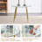 Ahanu Modern Minimalist Round Glass Top Dining Table Set with Metal Legs（Set of 5）-840462492-840462489