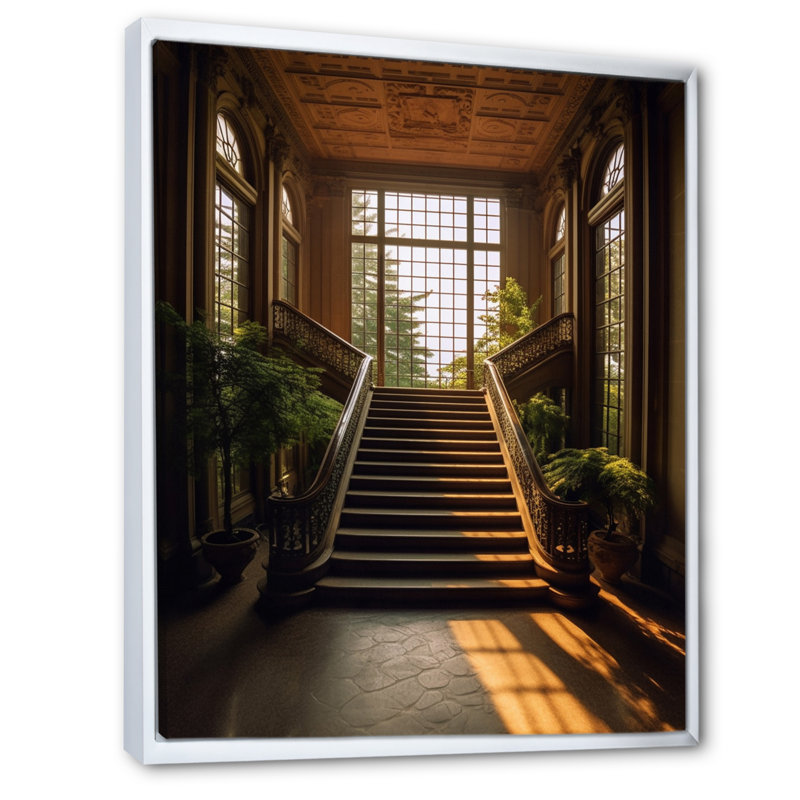 Oregon Pittock Mansion Sunrise IV sur toile, H 44 po x l 34 po x P 1,5 po, Cadre flottant blanc