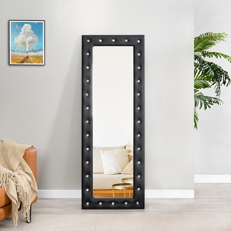 Miroir de porte pleine grandeur Osmon, Noir, 42 po x 14 po