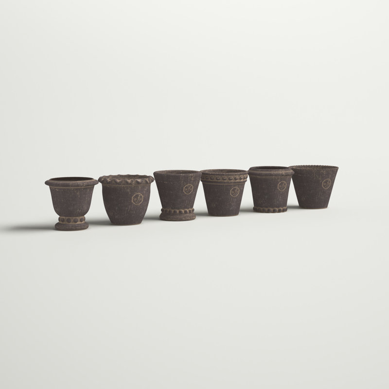 Mini pots blancs Gavin, Gris