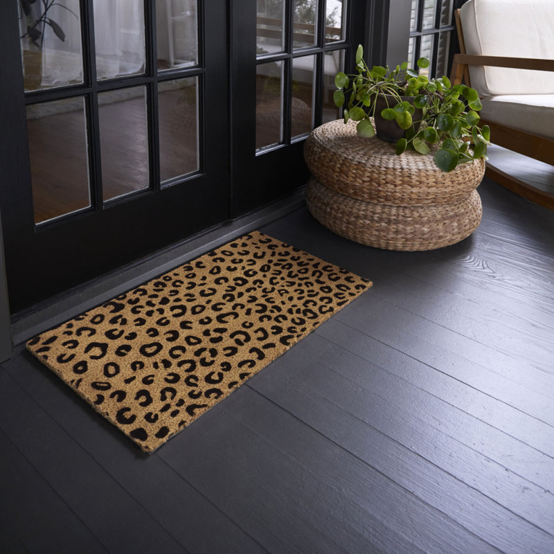 Leopard Black Animal Print Doormat