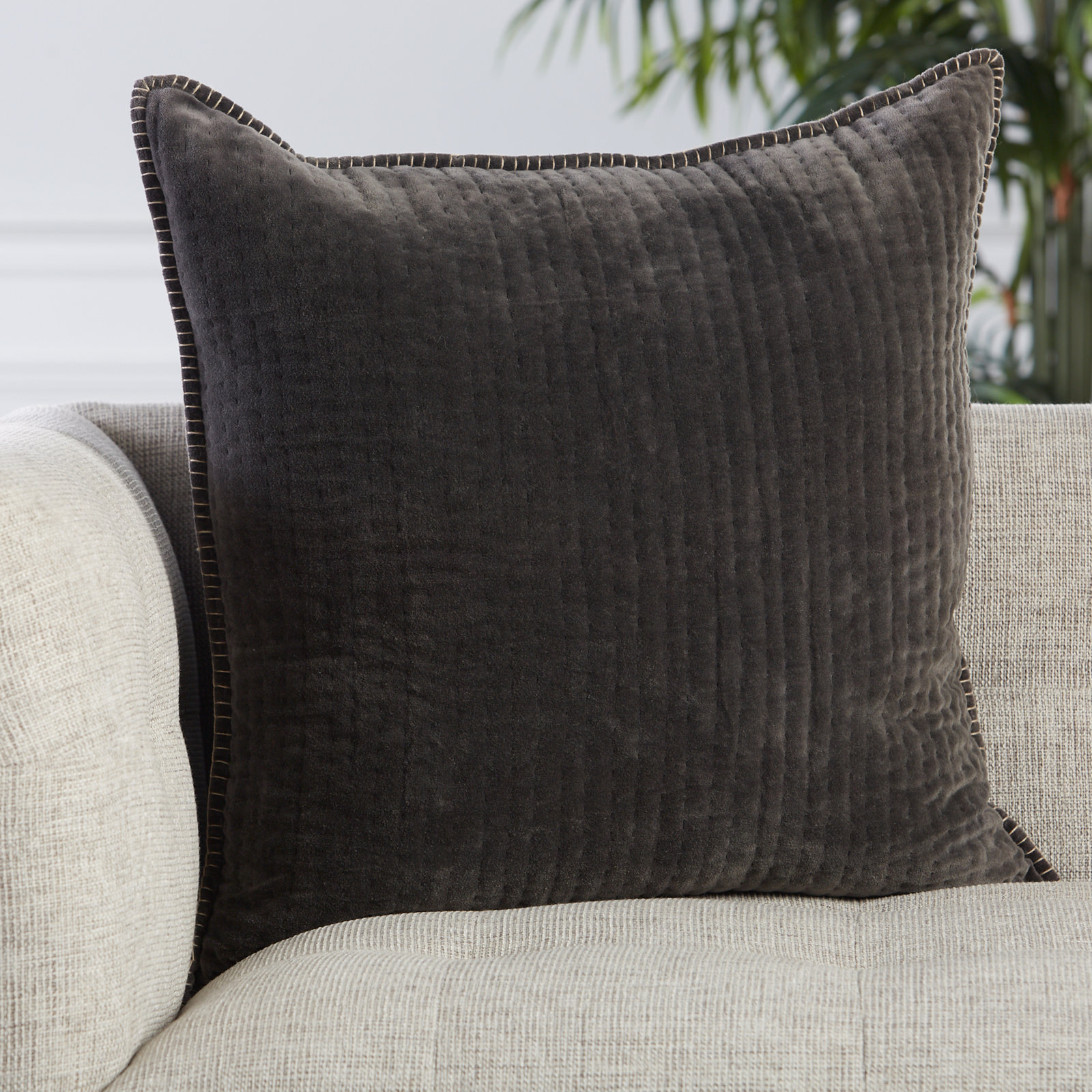 Cowdry Cotton Throw Pillow, Polyester