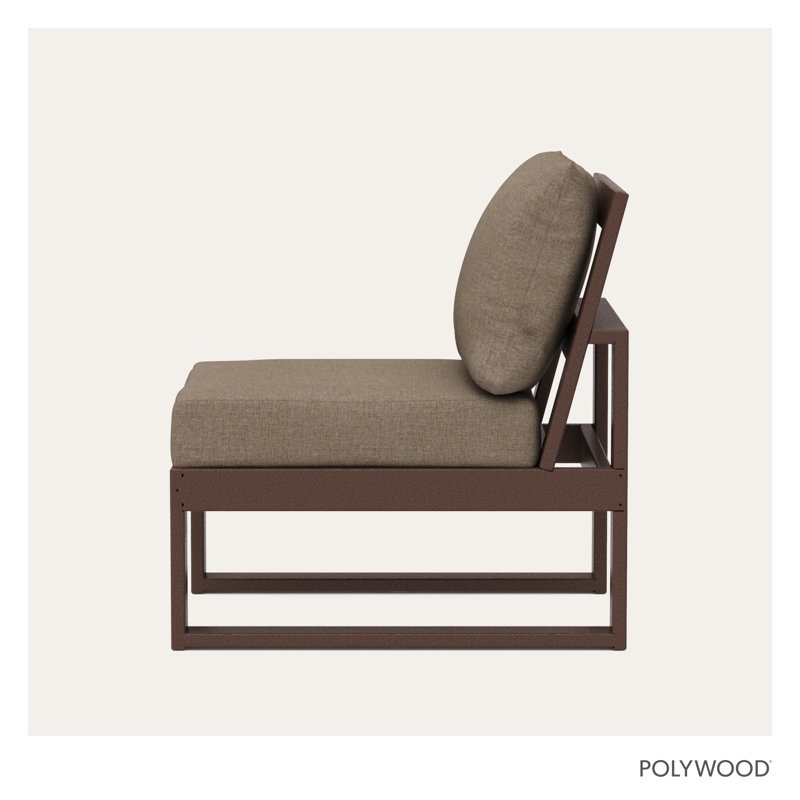 Edge Modular Armless Chair, Mahogany, Spiced Brown Revolution®