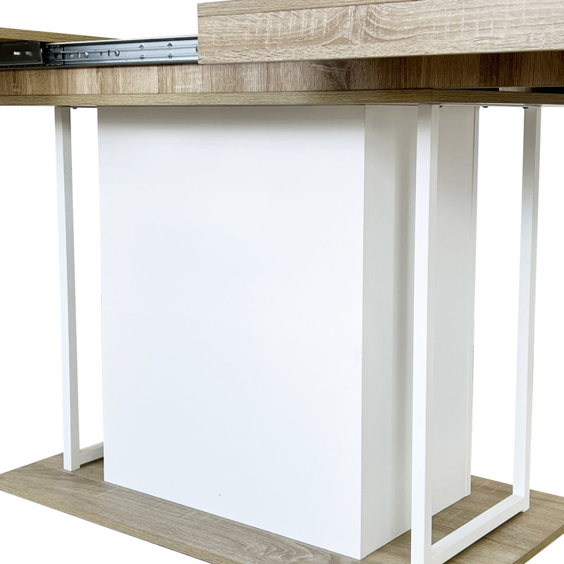 Table de salle à manger extensible, 160 à 200 cm, saveur de bois vieilli, 6 à 10 sièges, chêne blanc, impression de couleur unie, Occupants, robuste