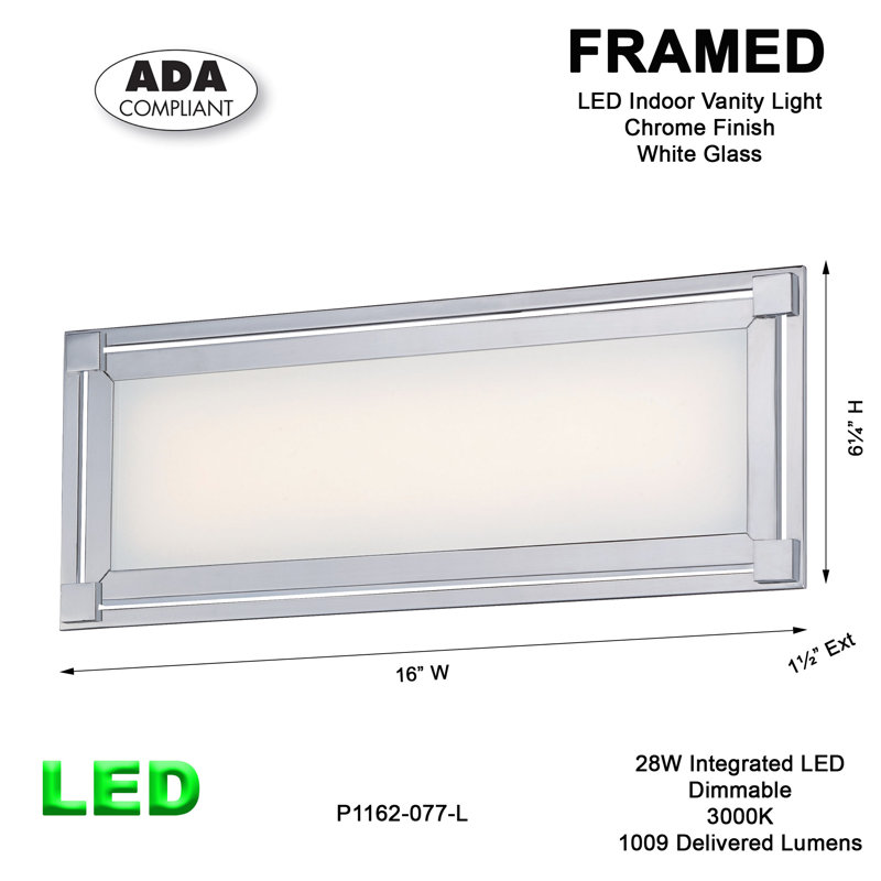 Framed Dimmable Vanity Light