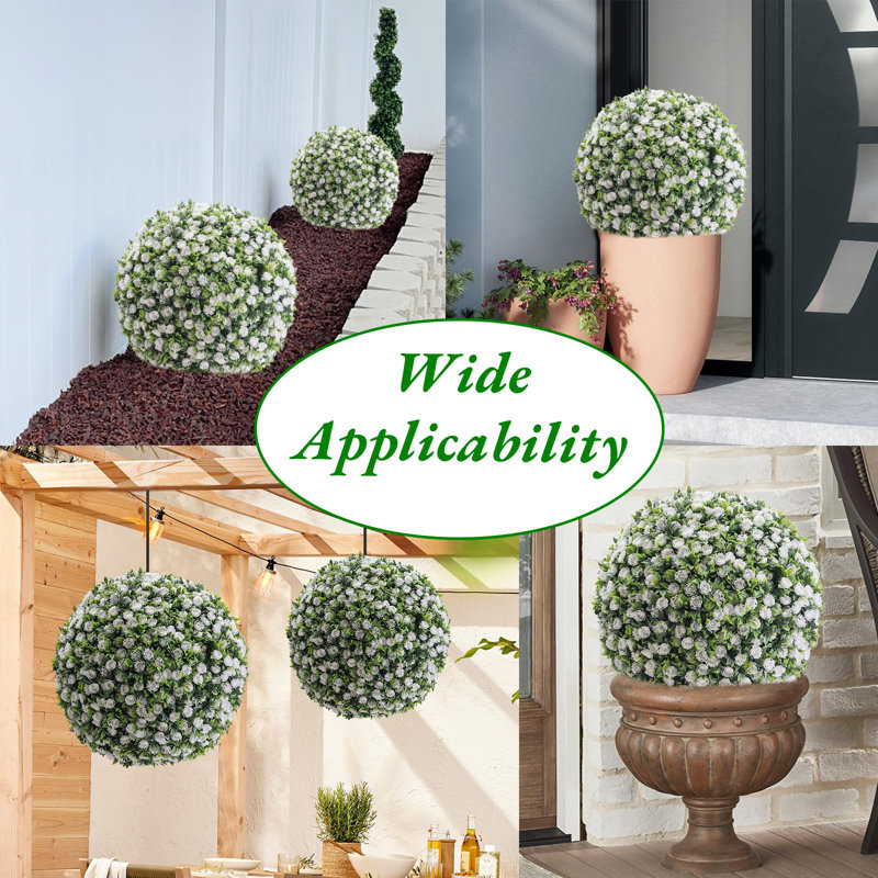 Faux Plant, 37cm H x 36cm W x 36cm D, White