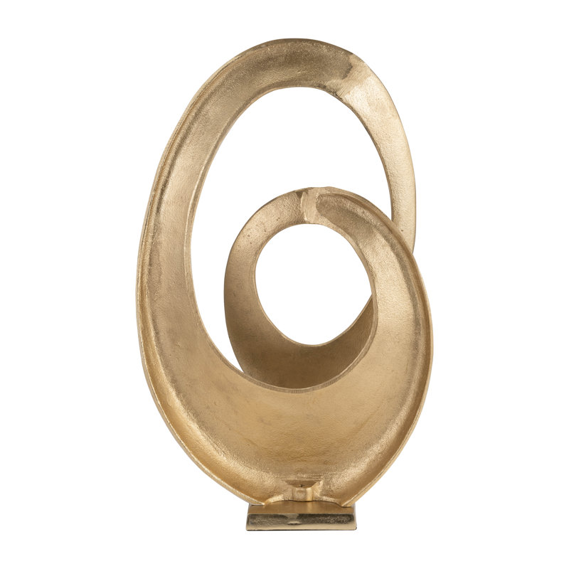 Haoyang Modern Gold Aluminum Abstract Sculpture - 20" Decorative Metal Accent for Home or Office