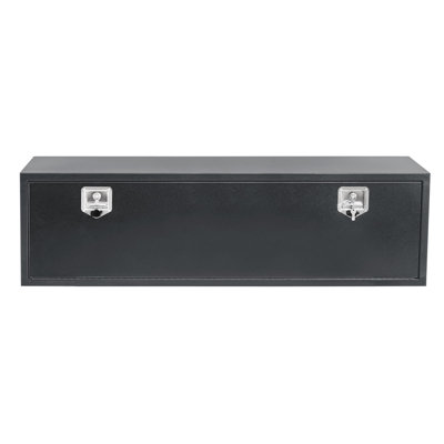 Coffre à outils robuste en acier noir pour châssis de camion – Coffre de rangement étanche avec poignée en T et serrure – Surface lisse, idéale pour les camionnettes, les remorques et les VR – 152 cm x 41 cm x 33 cm