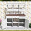 Table de jardin haute avec huche, 6 tiroirs, tablettes, 2 armoires et crochets-1788317843