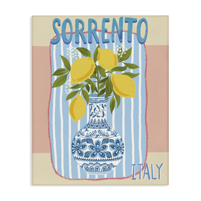  Art mural italien sur toile, citrons italiens