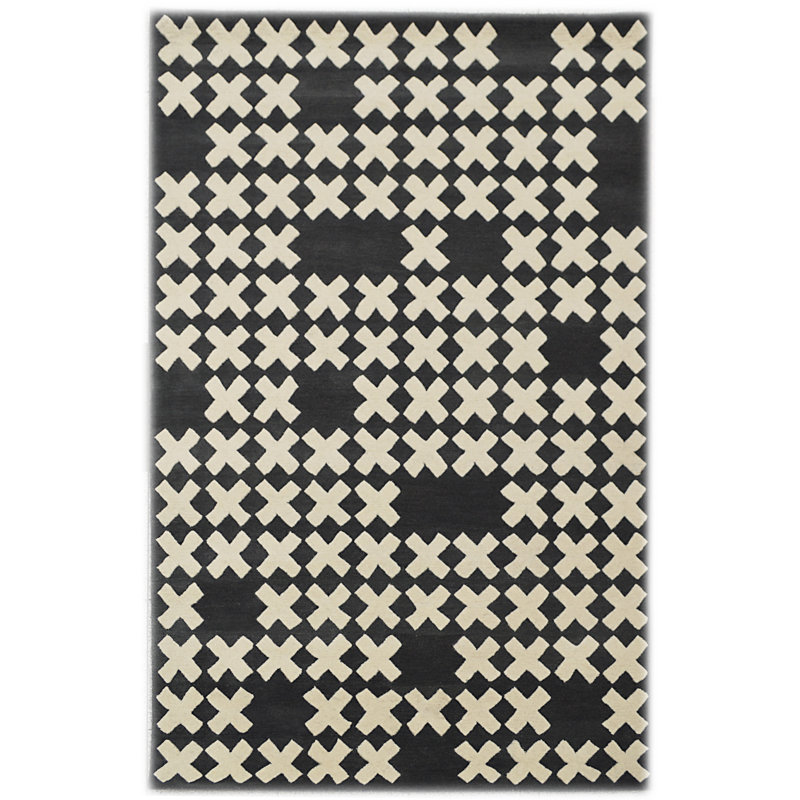 Rectangle 153 cm x 244 cm Geometric Hand Woven Area Rug