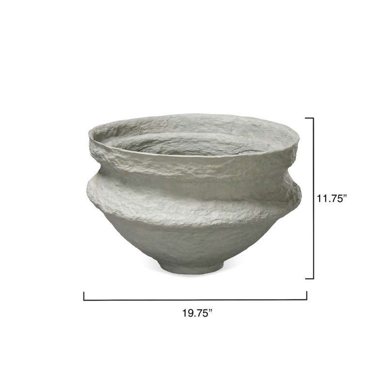 Large Green Cotton Mache Decorative Bowl