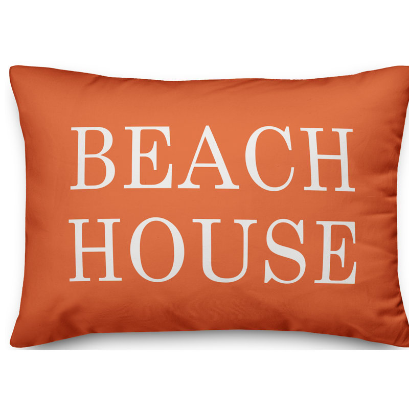  Beach House Indoor/Outdoor Rectangular Pillow Cover & Insert, Orange