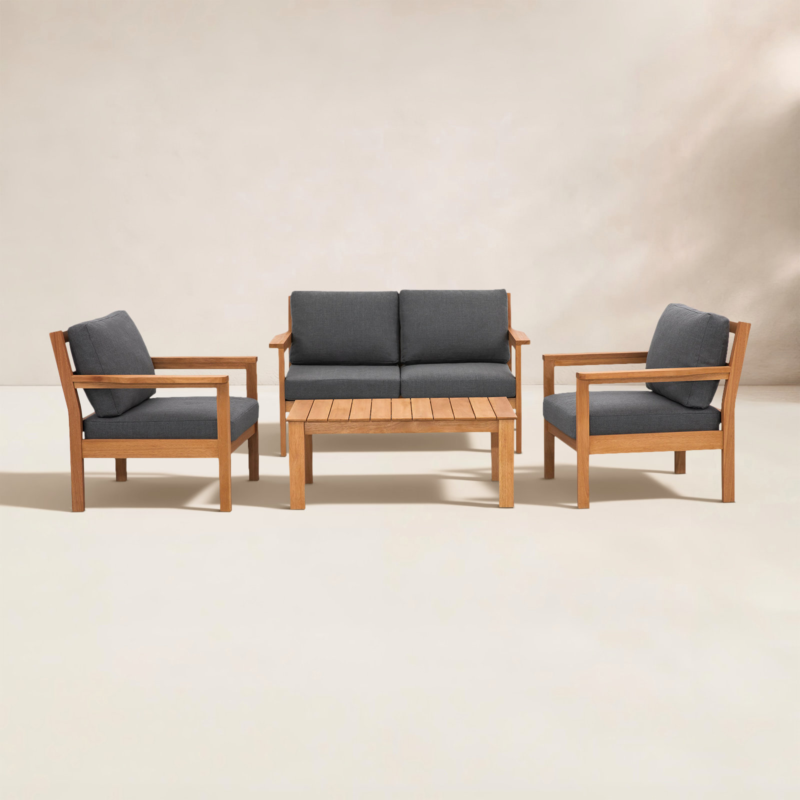 Lanie Eucalyptus Outdoor Sofa Set, Gray