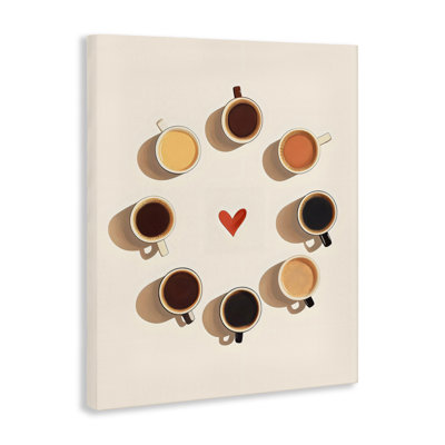 Circle Of Coffee Mugs Canvas, design by Arlington Prints
