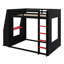 Lit superposé de jeu avec bureau, tablettes de rangement, ports USB et lumières DEL-130833403