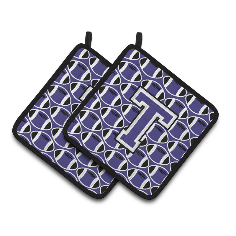 Poignée de football, T, Violet / Blanc