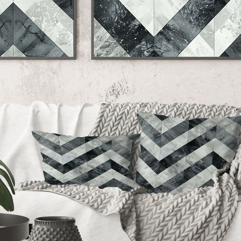 Coussin Chevron Glamour III - Glam, H 18 po x H 18 po