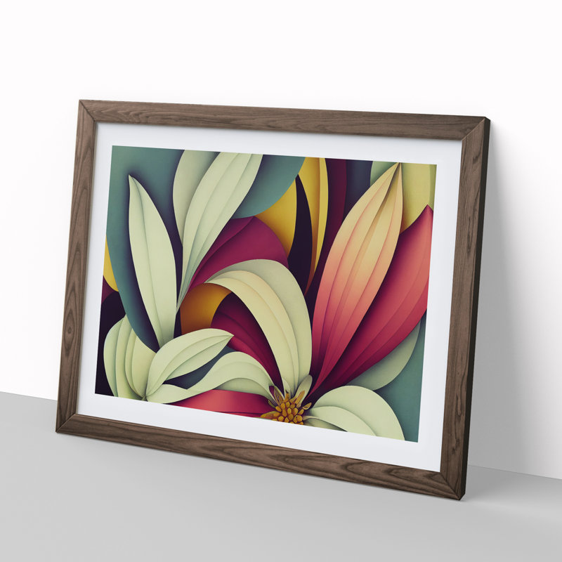 Delicious Flowers - Single Picture Frame Painting, 46cm H x 64cm W x 2cm D, Walnut