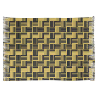 Tapis à rayures jaune/noir basketweave
