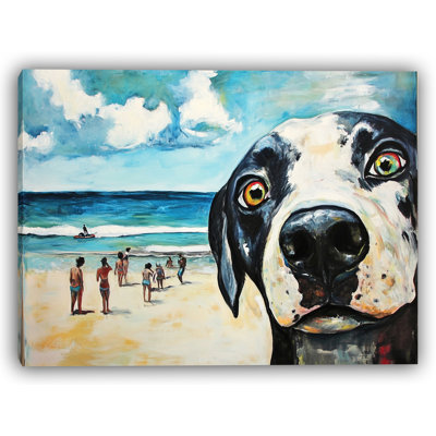 "Beach Day Surprise", art mural sur toile tendue