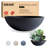 Kute Nest Indoor/Outdoor Medium Fiberstone Rondo Bowl Planter D20" (Tricorn Black)-114407584-114407586