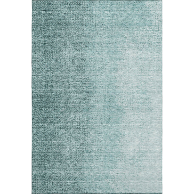 Premium Machine Washable Prisco Teal Rug, Rectangle 2'6" x 3'10"