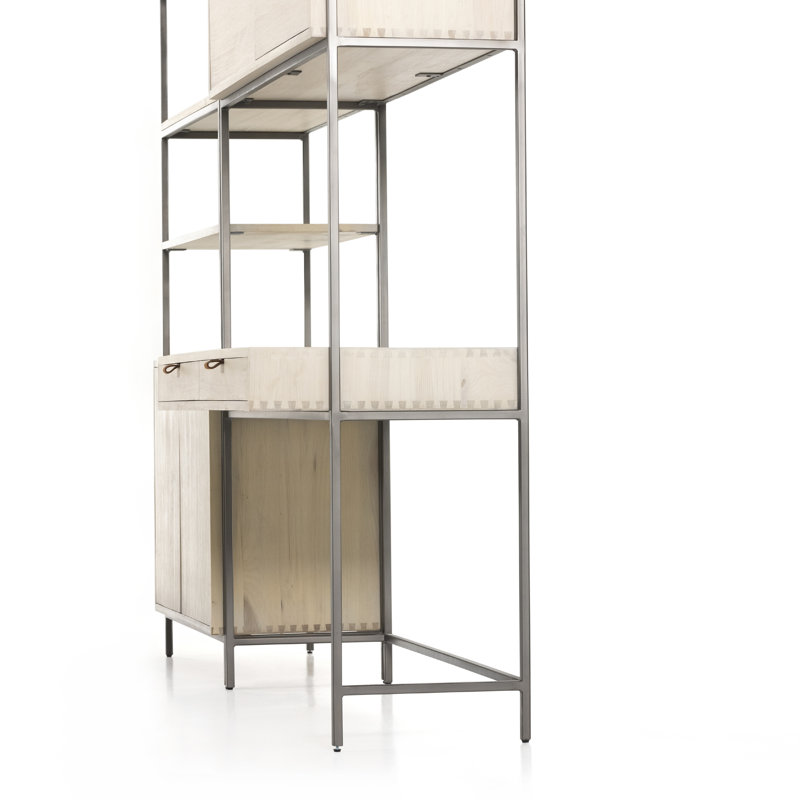 Trey Modular Bookcase Wall Desk, Dove Poplar