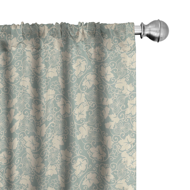 East Urban Home Floral Semi-Sheer Rod Pocket Sliding Panel, 28" x 84"
