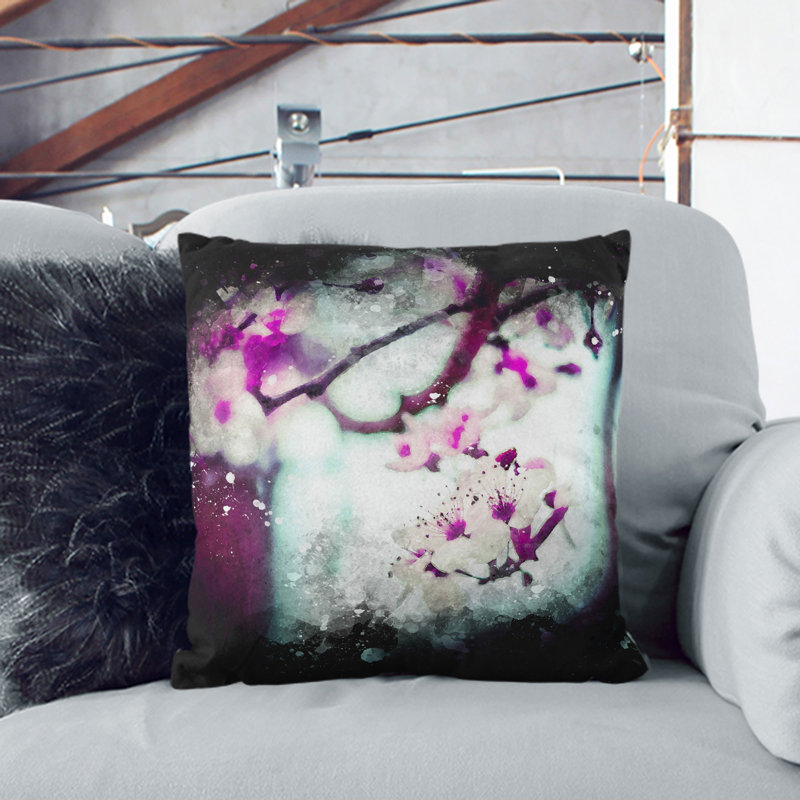 Pink Cherry Blossom Flowers Vol.10 Scatter Cushion, 40cm H x 40cm W x 15cm D