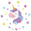 Décalcomanie murale licorne magique