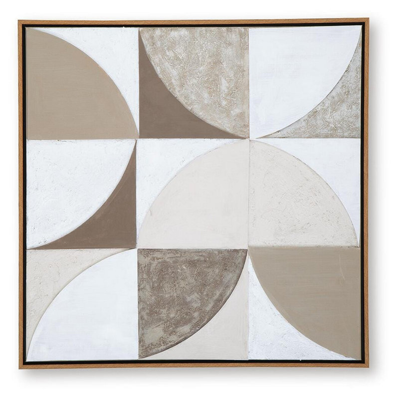 Harun Wall Art with Abstract Geometric Design, Multicolor Canvas 40x40