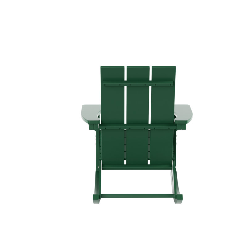Chaise berçante d'extérieur en plastique Joubert, Vert foncé