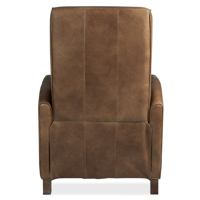 Denver Push Back Recliner, Brown Top Grain Leather