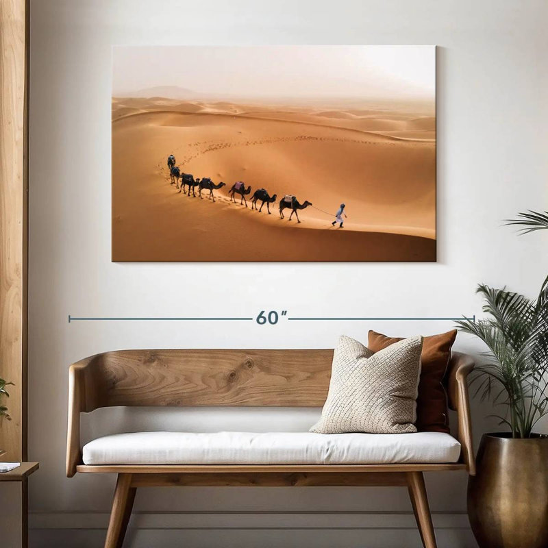 Alvord Camels In Moroccan Desert, 32" H x 48" W