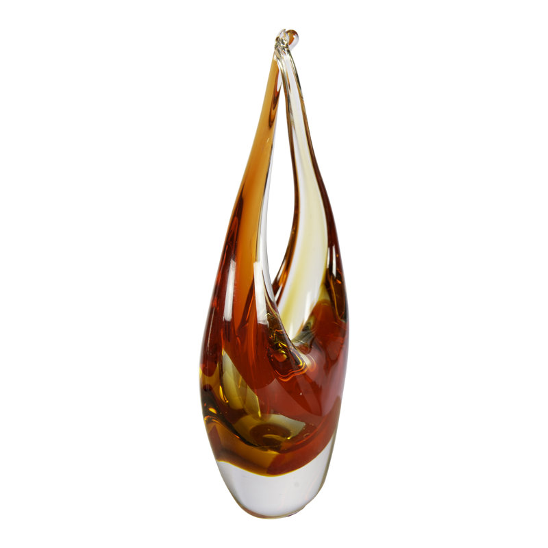 Sculpture en verre d'art artisanale « Étreinte du coucher du soleil »