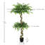 Ficus artificiel de 5,2 pi avec pot, faux banian réaliste dans un pot de fleurs noir, plante en soie pleine feuille