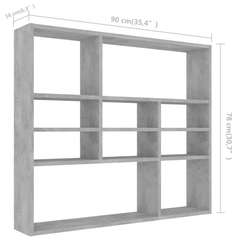 Ramus 10 Piece Wood Accent Shelf, Grey